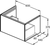 Ideal Standard Conca Möbelwaschtischunterschrank 600 mm, 1 Auszug, Weiß matt
