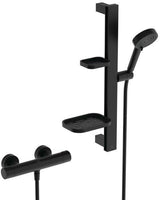 IDEAL STANDARD Ceratherm Alu+ Brausegarnitur 600 mm mit Thermostat, Handbrause 2-Funktion und Seifenschale