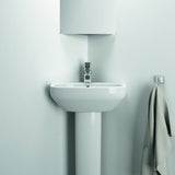 IDEAL STANDARD Eck-Waschtisch i.life A 450x410mm Weiß – 1 Hahnloch, mit Überlauf