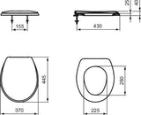 IDEAL STANDARD WC-Sitz Contour 21 mit Stangenscharnier, Weiß, Duroplast, mit Deckel