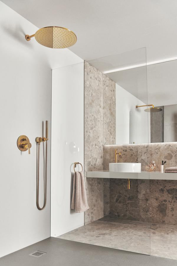 Ideal Standard Idealrain Atelier Stabhandbrause Brushed Gold, 1-Funktion, Antikalk