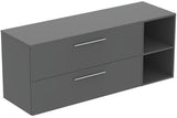 Ideal Standard i.life B Badmöbelset 160 cm – 2 Auszüge, 2 offene Fächer, Chrom/Weiß matt