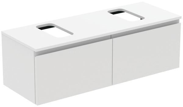 Ideal Standard Finesse Waschtischunterschrank 1200 mm mit 2 Auszügen und Softclose in Greige matt