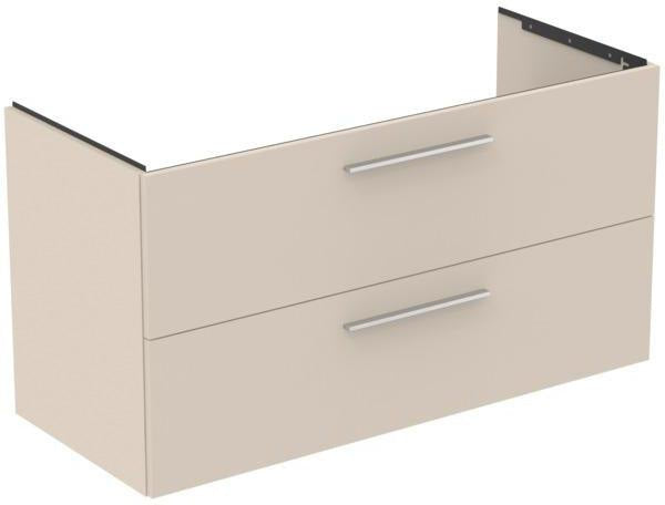Ideal Standard i.life B Möbelwaschtischunterschrank 1200 mm, 2 Auszüge, Weiß matt, Siphon links