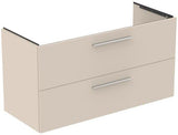 Ideal Standard i.life B Möbelwaschtischunterschrank 1200 mm, 2 Auszüge, Weiß matt, Siphon links