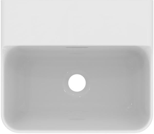 Ideal Standard Handwaschbecken Conca 400x350x165mm, geschliffen, ohne Hahnloch, mit Überlauf, Weiß