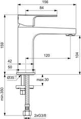 Ideal Standard Cerafine D Waschtischarmatur, Chrom, 120 mm Ausladung, ohne Ablaufgarnitur