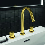 Ideal Standard Joy 3-Loch Waschtischarmatur in Brushed Gold mit Ablaufgarnitur, 127 mm Ausladung