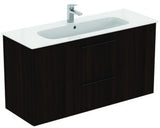 Ideal Standard i.life A Waschtischset 1240 mm mit Unterschrank und schwarzem Griff, Weiß Matt