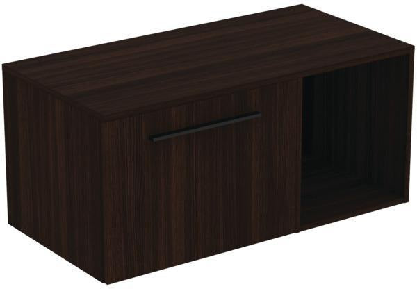 Ideal Standard i.life B Möbel-Set 100 cm – Waschtischunterschrank mit 1 Auszug & offenem Fach, Gr. Schwarz Weiß Matt