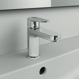 Ideal Standard Cerafine O Waschtischarmatur Chrom 114 mm mit Ablaufgarnitur und Heißwasser-Sparfunktion