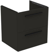 Ideal Standard i.life B Möbel-Set 100 cm mit 2 Auszügen und 2 offenen Fächern in Gr. Schwarz Weiß matt