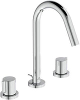 Ideal Standard Joy 3-Loch Waschtischarmatur in Brushed Gold mit Ablaufgarnitur, 127 mm Ausladung