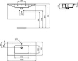 Ideal Standard Eurovit Möbelwaschtisch 1015x465 mm Weiß mit Überlauf und 1 Hahnloch