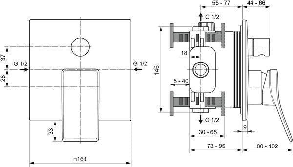 Ideal Standard Conca Badearmatur Unterputz Brushed Gold Einhandhebelmischer