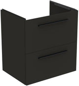Ideal Standard i.life A Waschtisch-Set 60 cm mit Unterschrank, weiß matt, schwarzer Griff