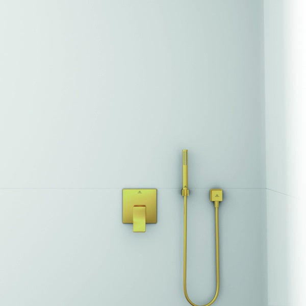 IDEAL STANDARD Idealrain Atelier Wandanschlussbogen G1/2 eckige Rosette Brushed Gold