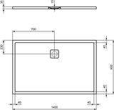 IDEAL STANDARD Rechteck-Brausewanne Ultra Flat Evo 1400x900x35 mm Seidenweiß – Flacher Einbau & Rutschhemmung