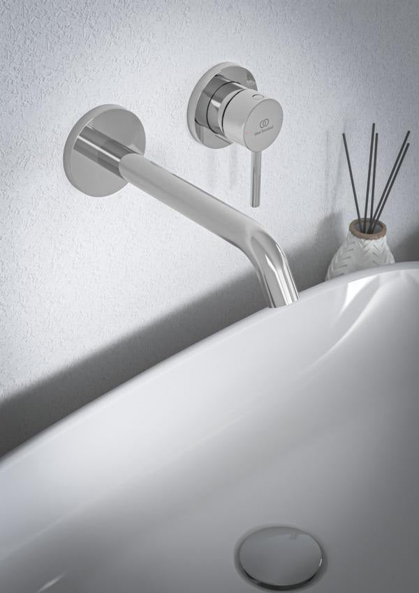 IDEAL STANDARD Ceraline Nuovo Wand-Waschtischarmatur 180 mm Chrom – Unterputz, keramische Kartusche, Wassersparfunktion