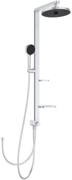Ideal Standard Duschsystem Ceratwist Alu+ mit 2 Ablagen, Kopf- und Handbrause, Aluminium