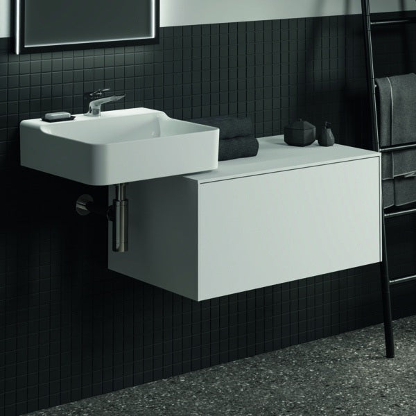 Ideal Standard Conca Waschtischunterschrank 802 mm, 1 Auszug, Push-Open & Softclose, Weiß Matt