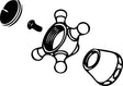 IDEAL STANDARD JADO Kreuzgriff mit Haube Chaud in Edelmessing – Drehknopf Armaturengriff