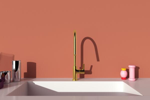 IDEAL STANDARD Gusto Küchenarmatur mit 238 mm Ausladung in Silver Storm – Einhebel-Spültischarmatur