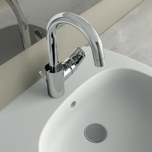 IDEAL STANDARD Ceraflex Waschtischarmatur 146 mm mit hohem Auslauf und Ablaufgarnitur in Chrom