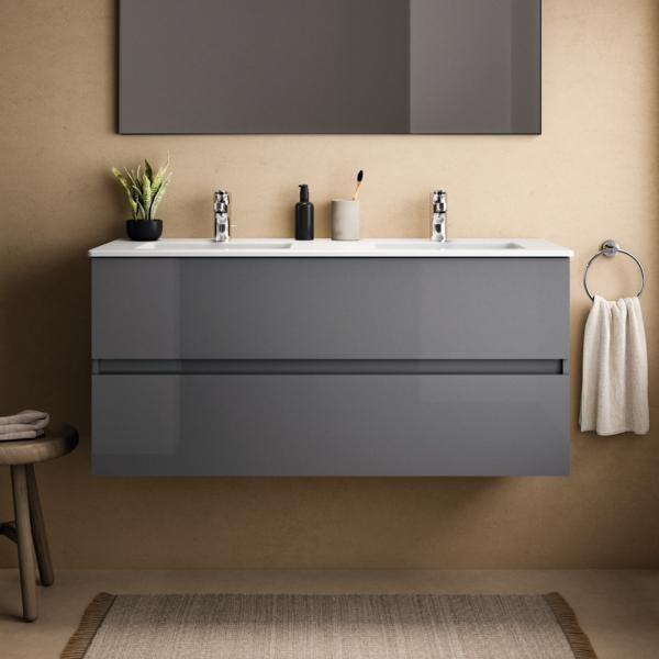 Ideal Standard Eurovit+ Waschtischunterschrank 1200 mm, 2 Auszüge, grau lackiert