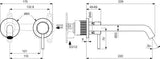 Ideal Standard Ceraline Nuovo Wand-Waschtischarmatur 220 mm Ausladung Chrom