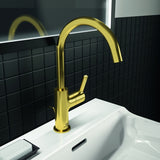 IDEAL STANDARD Joy Waschtischarmatur – Einhandhebelmischer mit Ablaufgarnitur, Brushed Gold, 169 mm Ausladung