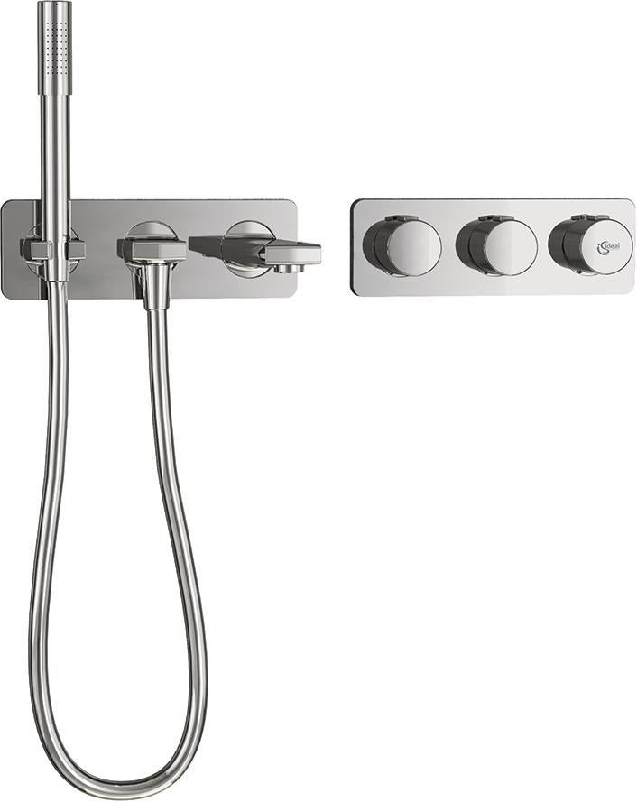 Ideal Standard Archimodule Soft Badeanwendung mit Wandauslauf, Chrom – Unterputz-Fertigmontageset