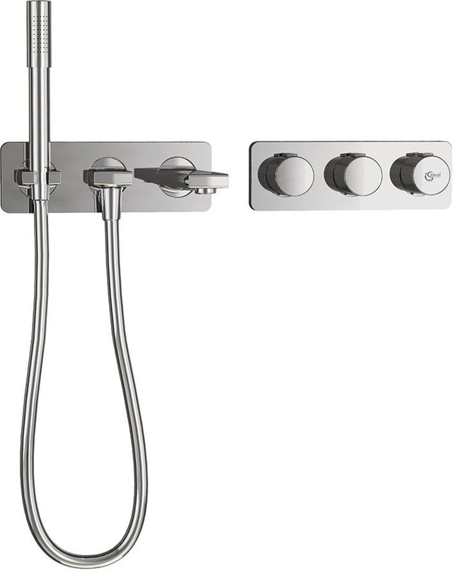 Ideal Standard Archimodule Soft Badeanwendung mit Wandauslauf, Chrom – Unterputz-Fertigmontageset