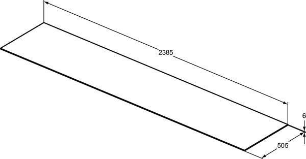 Ideal Standard Waschtischplatte Conca aus Keramik 2385x505x6mm Marmor Calacatta
