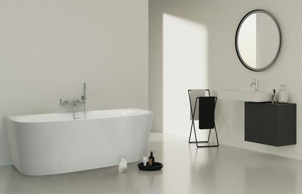 Ideal Standard D-Form-Badewanne Dea 1800x800mm mit Ablauf und Schürze, Weiß