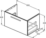 Ideal Standard i.life B Waschtischunterschrank 800 mm Weiß Matt – 1 Auszug mit Softclose