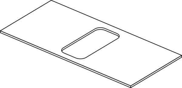 Ideal Standard WT-Platte Conca 802x373 mm mit mittigem Ausschnitt in Weiß