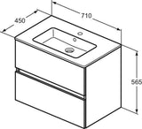 Ideal Standard Eurovit+ Möbelpaket mit Waschtisch 51 cm, Unterschrank 50 cm und 2 Auszügen in Grau