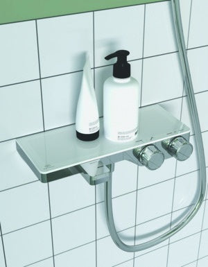 Ideal Standard Badethermostat AP Ceratherm S200 mit Ablage Chrom – Thermostatisch, Zweigriffig, Wandmontage