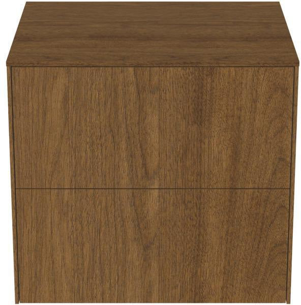 Ideal Standard Conca Waschtischunterschrank 602 mm, 2 Auszüge, Walnuss Dunkel, Push-Open