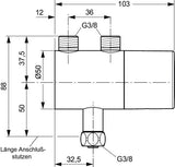 IDEAL STANDARD Eckventilthermostat Ceraplus, Chrom – Thermostatische Wand-Armatur mit Filter