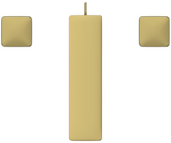 Ideal Standard Conca 3-Loch-Waschtischarmatur Brushed Gold mit Ablaufgarnitur, Ausladung 133 mm
