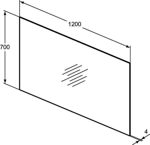 IDEAL STANDARD Mirror&Light Wandspiegel 400x700 mm – Rechteckiger Spiegel mit klarem Glas