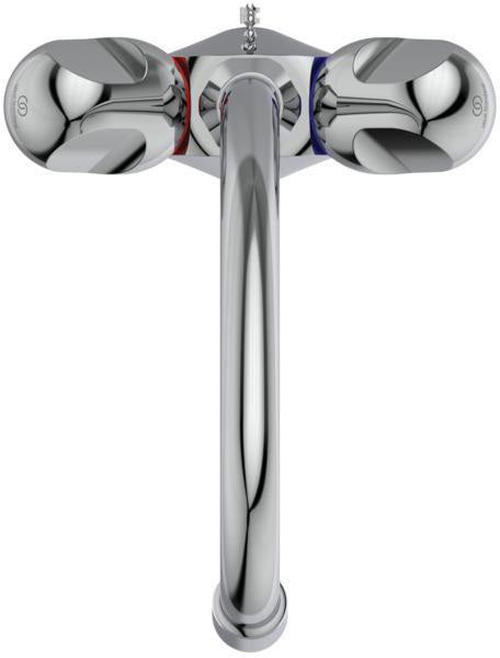 Ideal Standard Alpha Zweigriff-Waschtischarmatur Chrom 155 mm mit Kette ohne Ablaufgarnitur