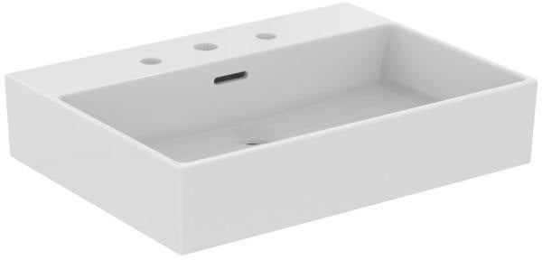 Ideal Standard Waschtisch Extra 615 mm, 3 Hahnlöcher, mit Überlauf, geschliffen Weiß
