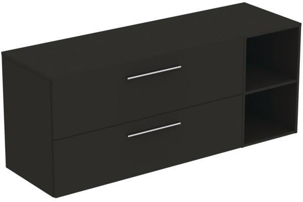 Ideal Standard i.life B Badmöbelset 160 cm – 2 Auszüge, 2 offene Fächer, Chrom/Weiß matt