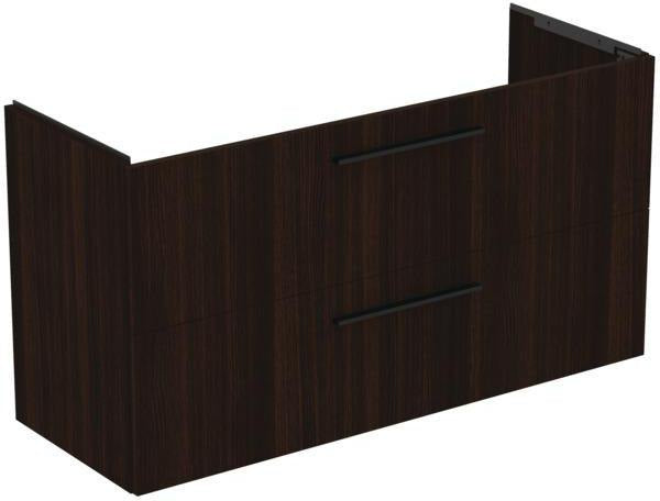 Ideal Standard i.life A Waschtischset 1240 mm mit Unterschrank und schwarzem Griff, Weiß Matt