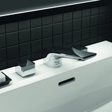 Ideal Standard Conca 3-Loch-Waschtischarmatur Brushed Gold mit Ablaufgarnitur, Ausladung 133 mm