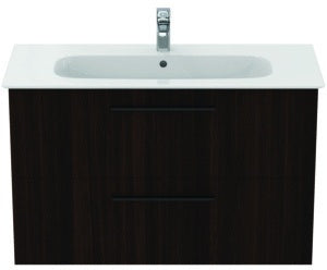 Ideal Standard i.life A Waschtischset 100 cm mit Unterschrank, weiß matt, schwarzer Griff