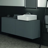 Ideal Standard Waschtischplatte Conca aus Keramik 1587x373x6 mm in Marmor Noir Desir